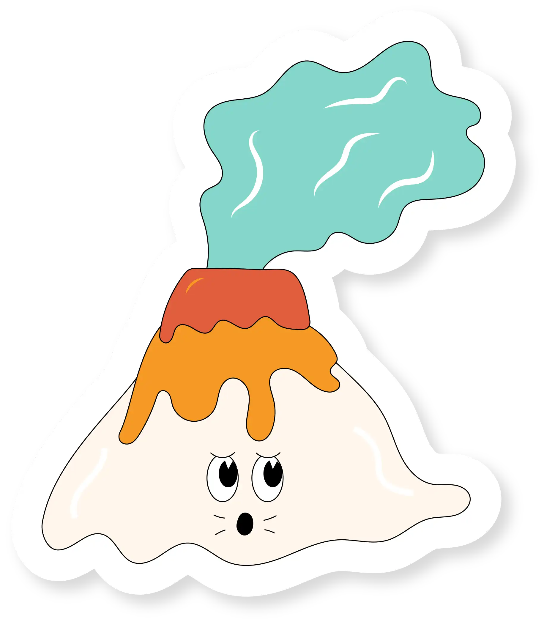 STICKERS LA BOUCLEE BOUCLEE VOLCAN La bouclée bouclée Communay Lyon Rhône